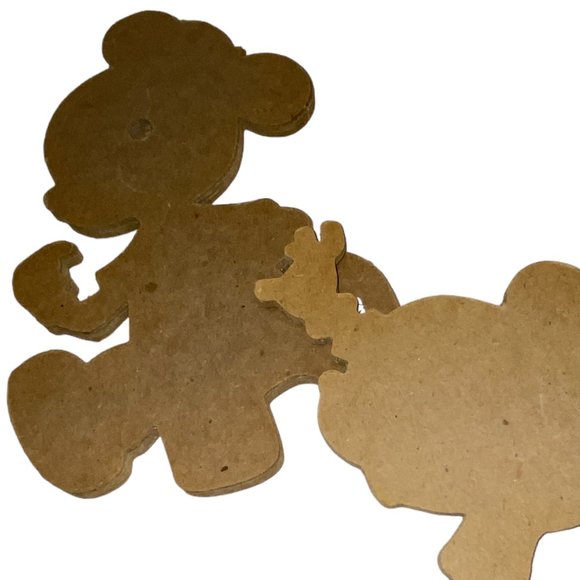 2 Vintage Disney Mickey Mouse Wall Thick Cardboard Particle Board Nursery Decor - Picture 7 of 7